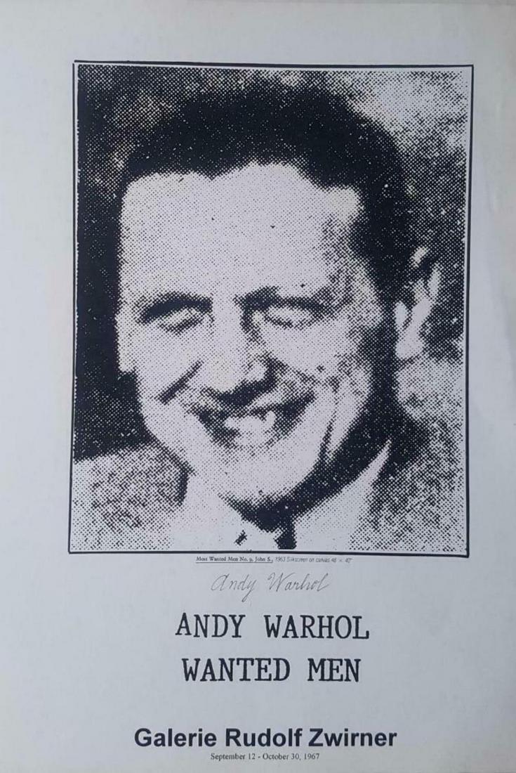 Andy Warhol, Most wanted men #9 John Strzelecki, 1964: Artist: Andy Warhol Title: Thirteen Most Wanted Men No. 9 John Strzelecki, 1964 Signed: Hand signed Medium: Offset Lithograph Size: 18" x 12" Pop provocateur Andy Warhol was never a stranger to contro