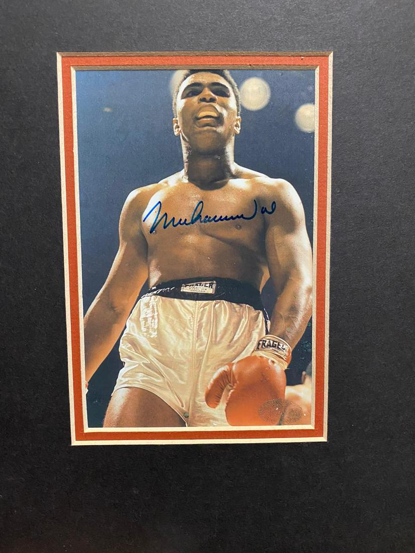 Autographed Muhammad Ali After a Fight (Matted) Photo: Autographed Muhammad Ali After a Fight (Matted) Medium: Autographed Photograph