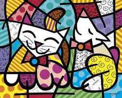 Romero Britto Happy Cat and Snob Dog: Romero Britto-Happy Cat and Snob Dog Medium: Offset Lithograph