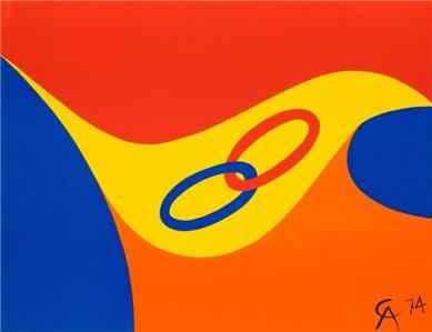 Alexander Calder Friendship Braniff Airlines: Alexander Calder-Friendship '74, Braniff Airlines with Official Braniff Seal Medium: Plate Signed Lithograph