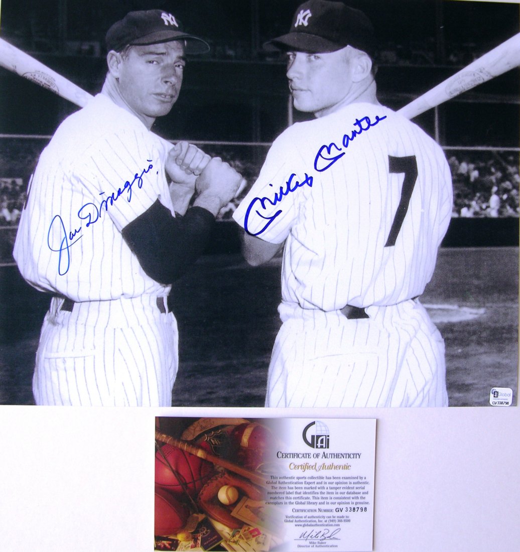 Joe Dimaggio Mickey Mantle 11x14 Autograph Photo w/COA: Sluggers Joe Dimaggio Mickey Mantle 11x14 Autographed Photo with COA Hand Signed Autograph