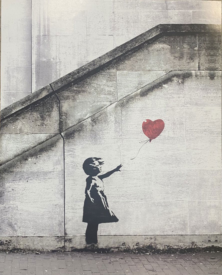 Flying Red Balloon Girl Banksy, After