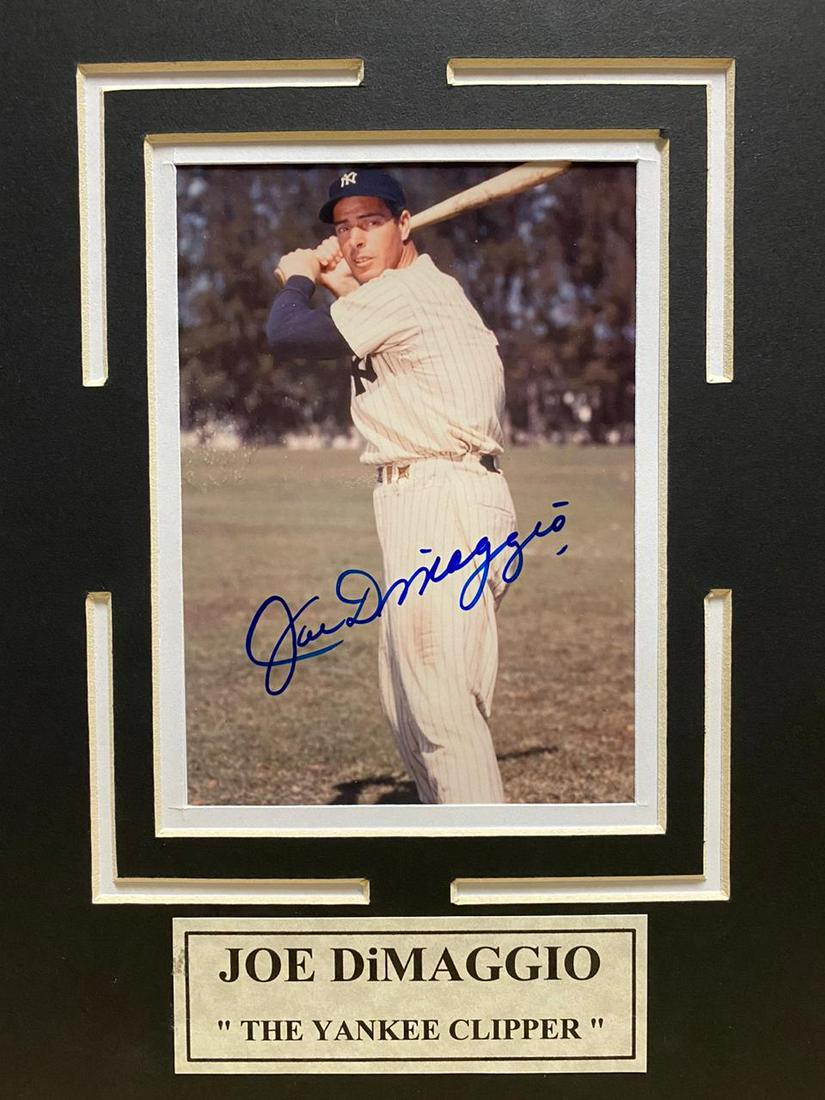 Autographed J DiMaggio The Yankee Clipper Black Matt (1 of 1)