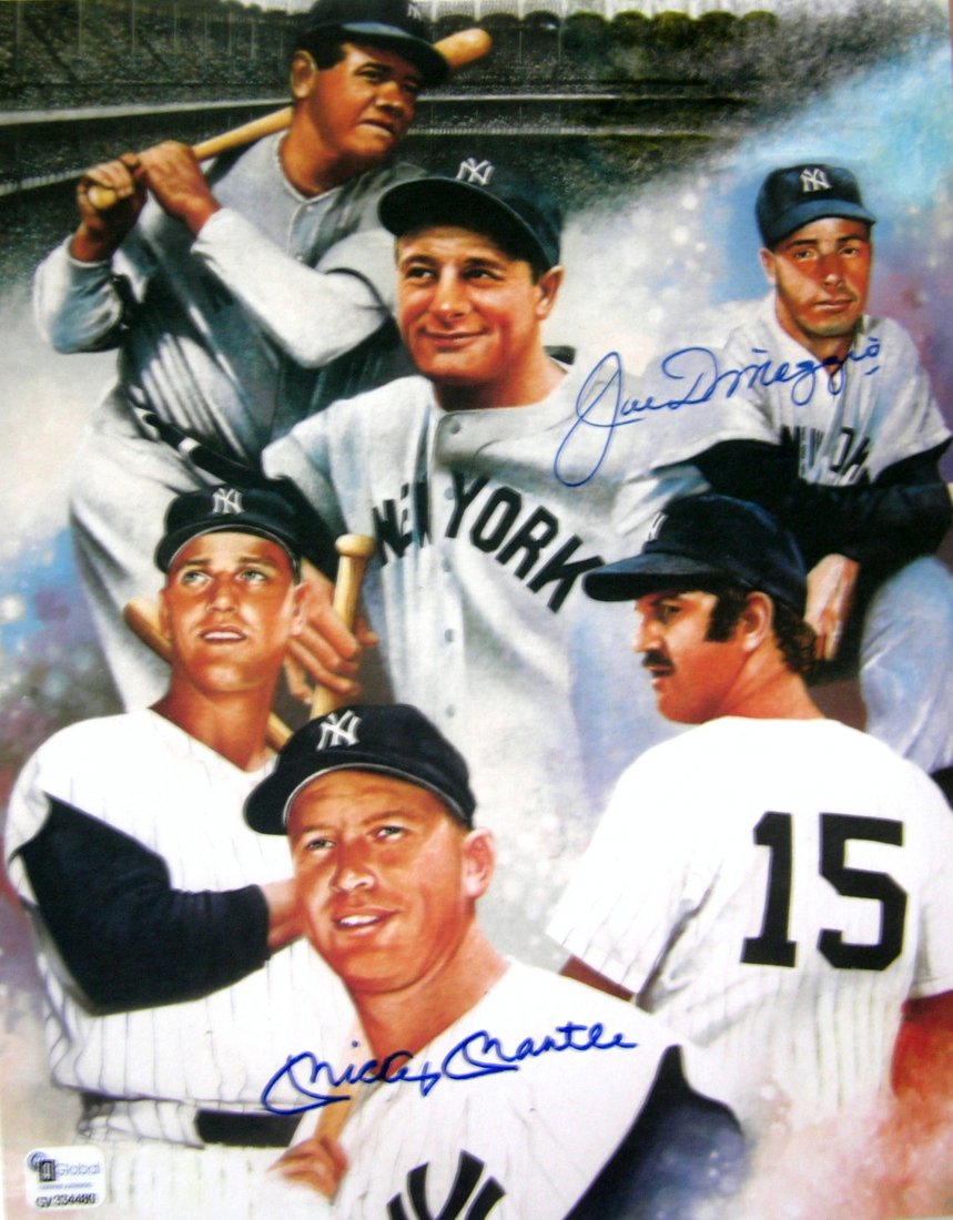 Joe Dimaggio Mickey Mantle 8x10 Autographed Photo w/COA (1 of 2)