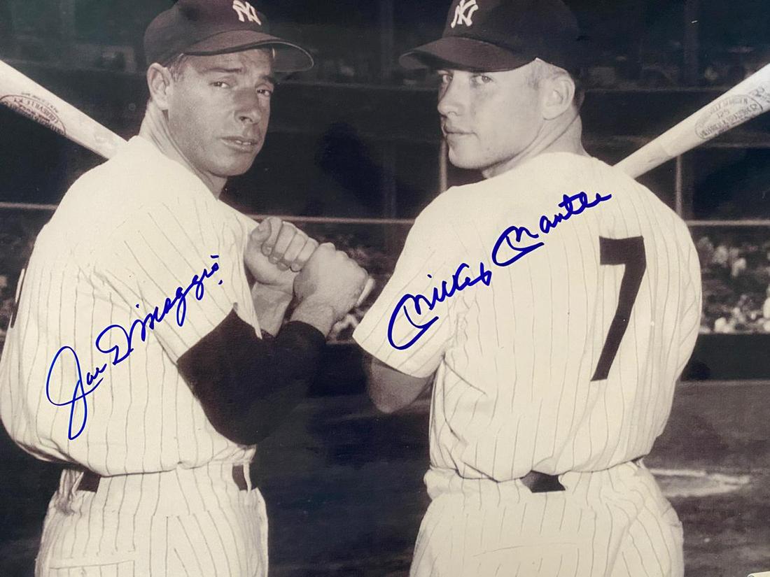 Joe Dimaggio Mickey Mantle 11x14 Autograph Photo w/COA (1 of 1)