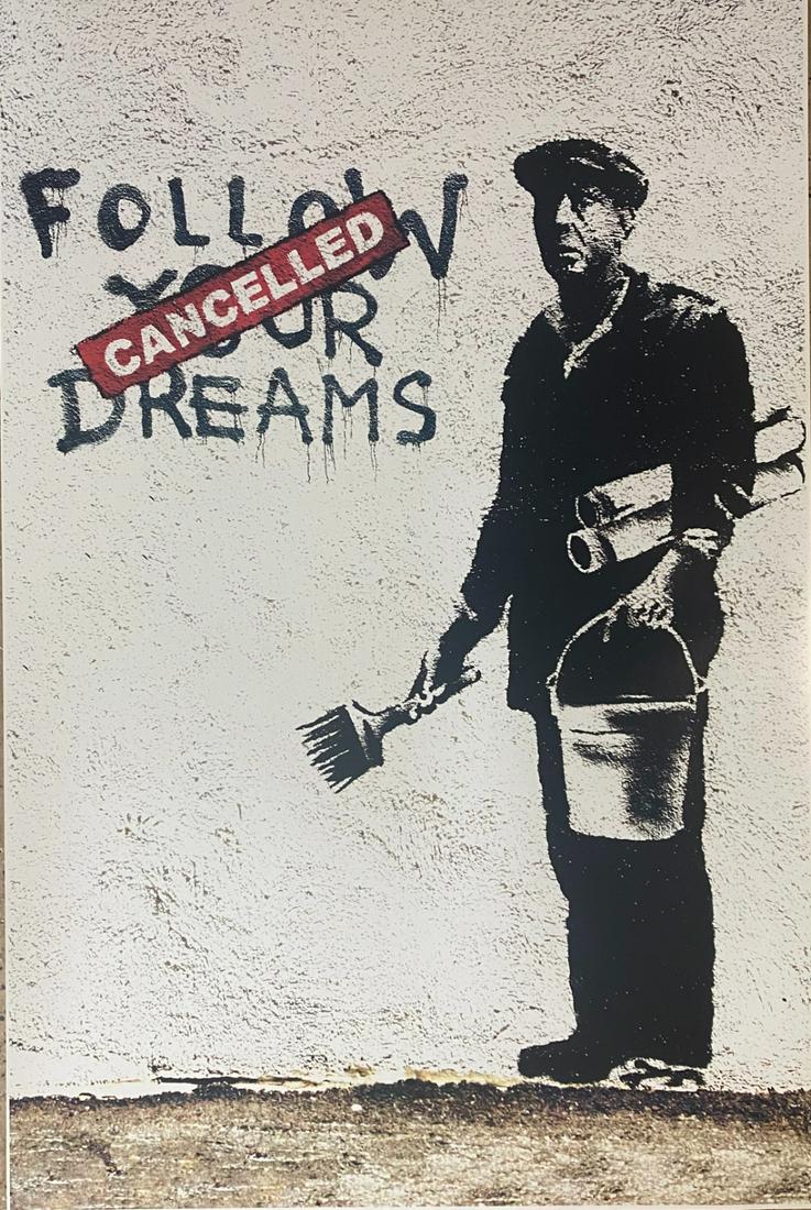 Banksy - Follow Your Dreams Framed Offset Lithograph (1 of 1)