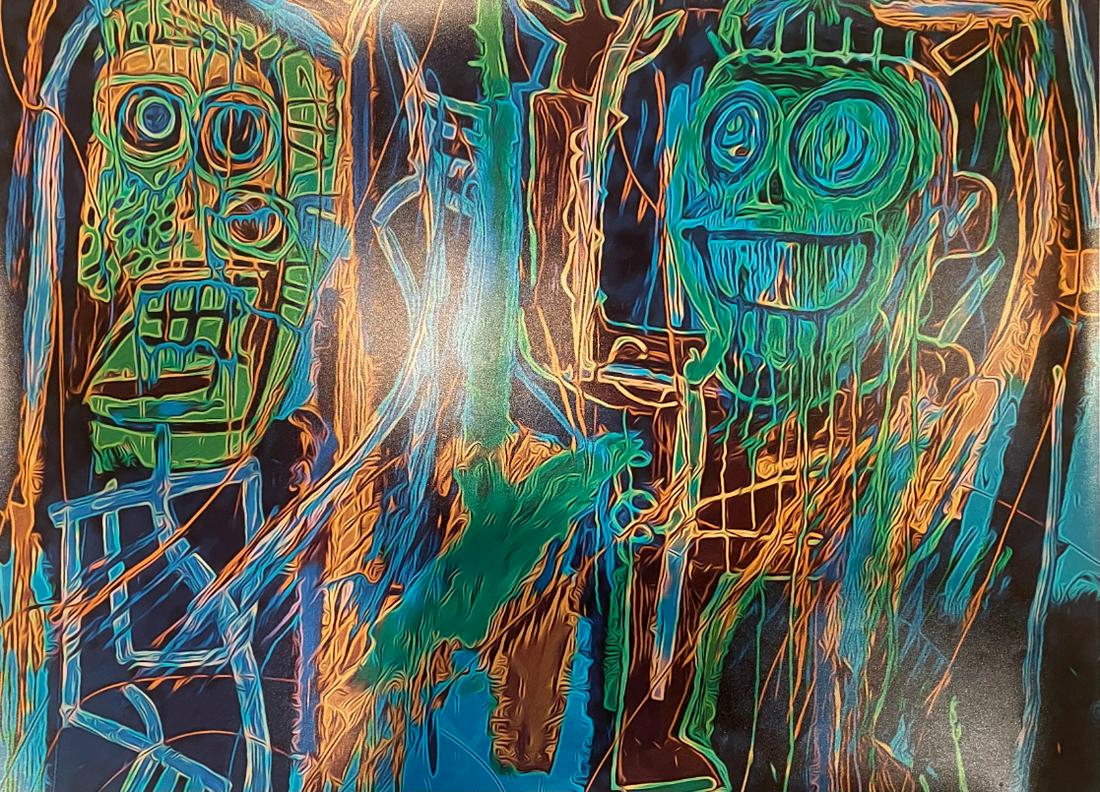 Jean Michel Basquiat Dustheads Offset Lithograph: Jean Michel Basquiat Dustheads Offset Lithograph on Paper 18x24