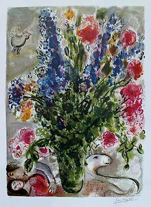 Marc Chagall Le Lupins Bleu Facsimile Signed Limited Ed (1 of 1)