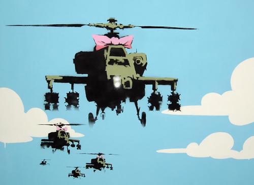 Banksy - Helicopters Framed Offset Lithograph (1 of 1)