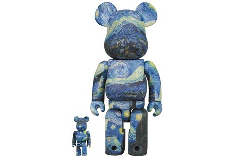 Vincent Van Gogh The Starry Night Bearbrick 400% 100% (1 of 3)