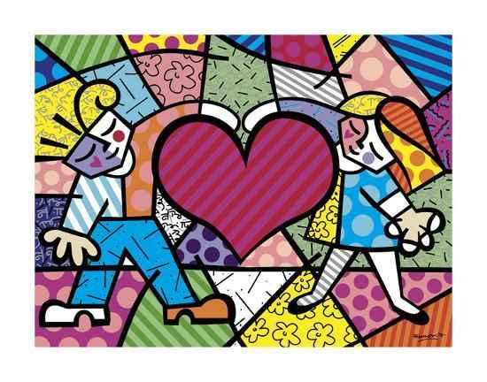 Romero Britto Heart Kids Lithograph (1 of 1)