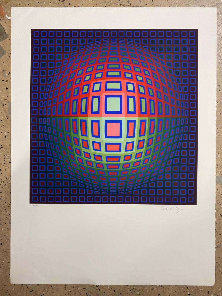 Victor Vasarely Deep Blue Composition LE HS Serigraph (1 of 1)