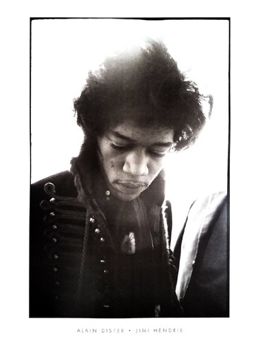 Alain Dister Jimi Hendrix Offset Lithograph on Paper: Alain Dister Jimi Hendrix Offset Lithograph on Paper Paper: 31 1/2 x 23 5/8 Image: 27 1/2 x 18 1/4
