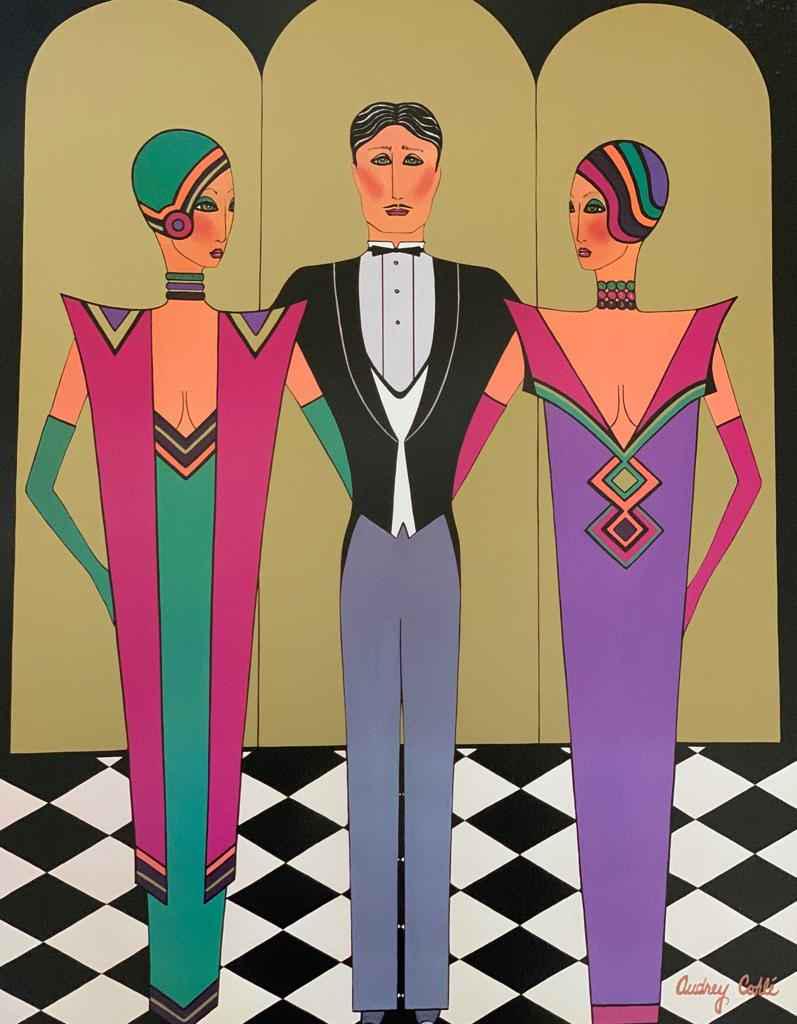 Audrey Cohle Untitled Poster Plated Signed Serigraph Art Deco (1 of 1)