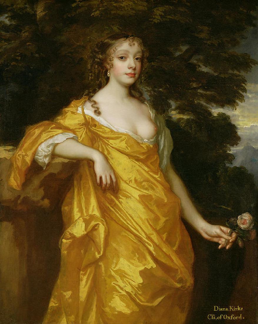 Diana Kirke-later Countess Of Oxford Oil Painting: Diana Kirke-later Countess Of Oxford Oil Painting on Canvas by Sir Peter Lely. Unframed, Size: 24" x 36"
