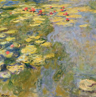 The Waterlily Pond Oil Painting: The Waterlily Pond Oil Painting by Claude Monet. Unframed. Estimated Size: 24''*36''