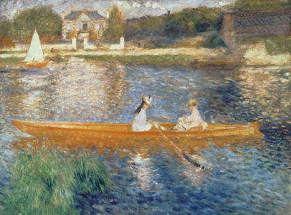 Boating On The Seine Oil Painting: Boating On The Seine Oil Painting by Pierre Auguste Renoir. Unframed. Estimated Size: 24''*36''