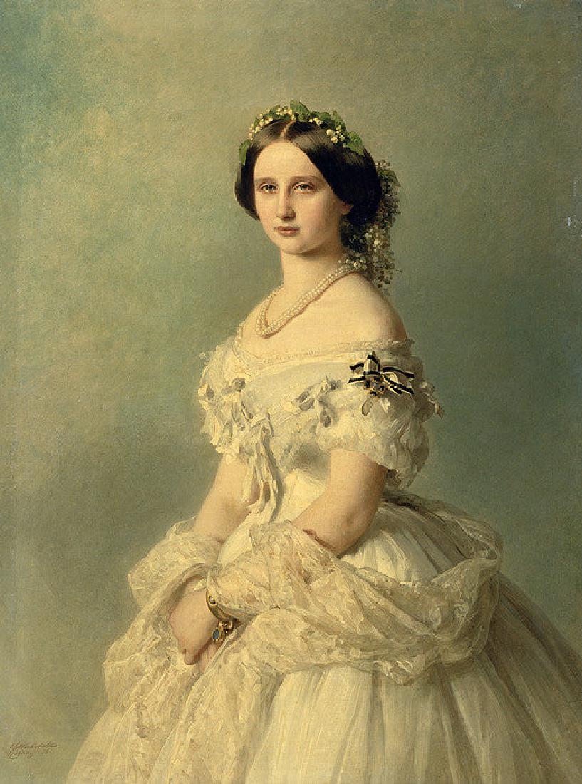 Portrait Of Princess Of Baden Oil Painting: Portrait Of Princess Of Baden Oil Painting by Franz Xaver Winterhalter. Unframed. Estimated Size: 24''*36''
