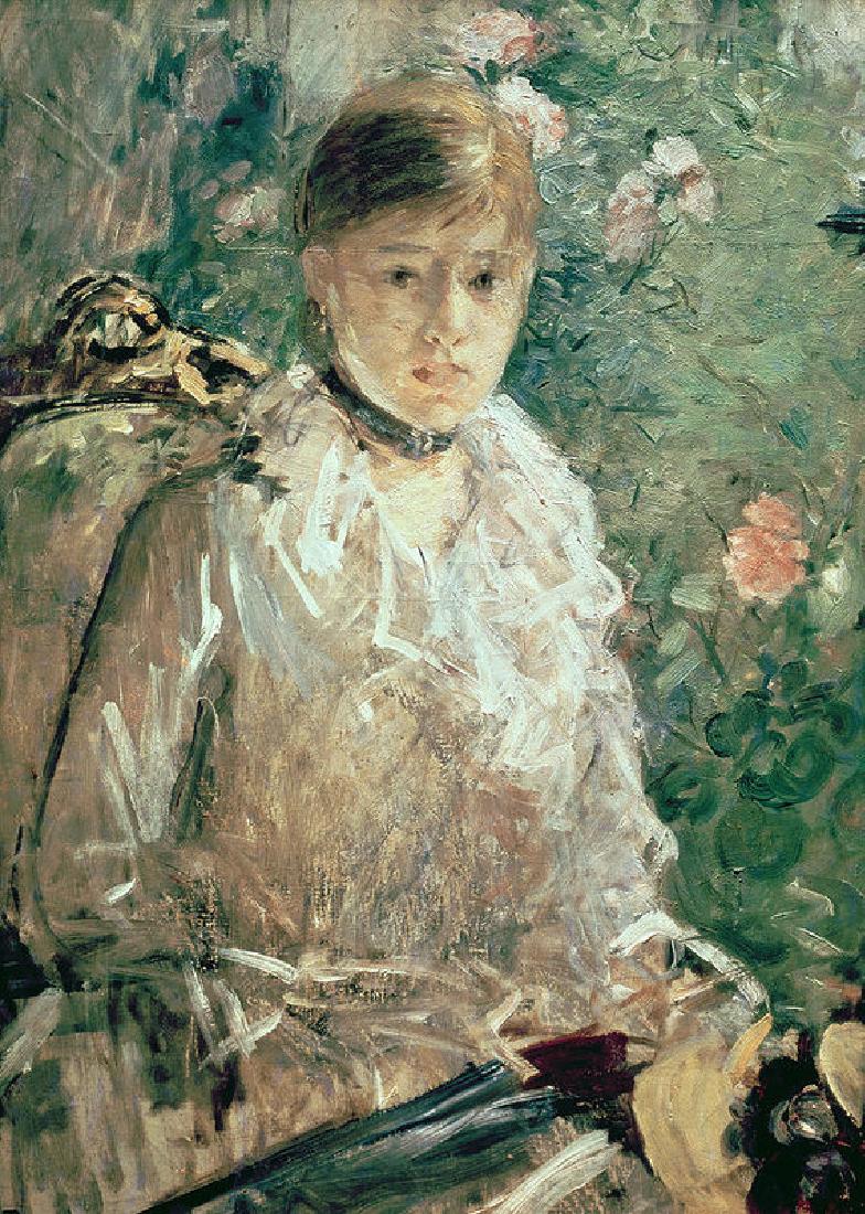 Portrait Of A Young Lady Oil Painting: Portrait Of A Young Lady Oil Painting by Berthe Morisot. Unframed. Estimated Size: 24''*36''