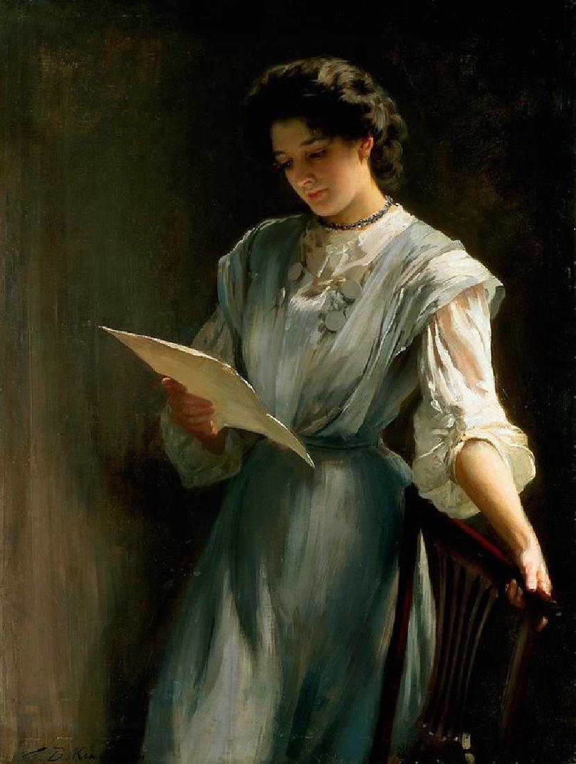 Reading The Letter Oil Painting (1 of 1)