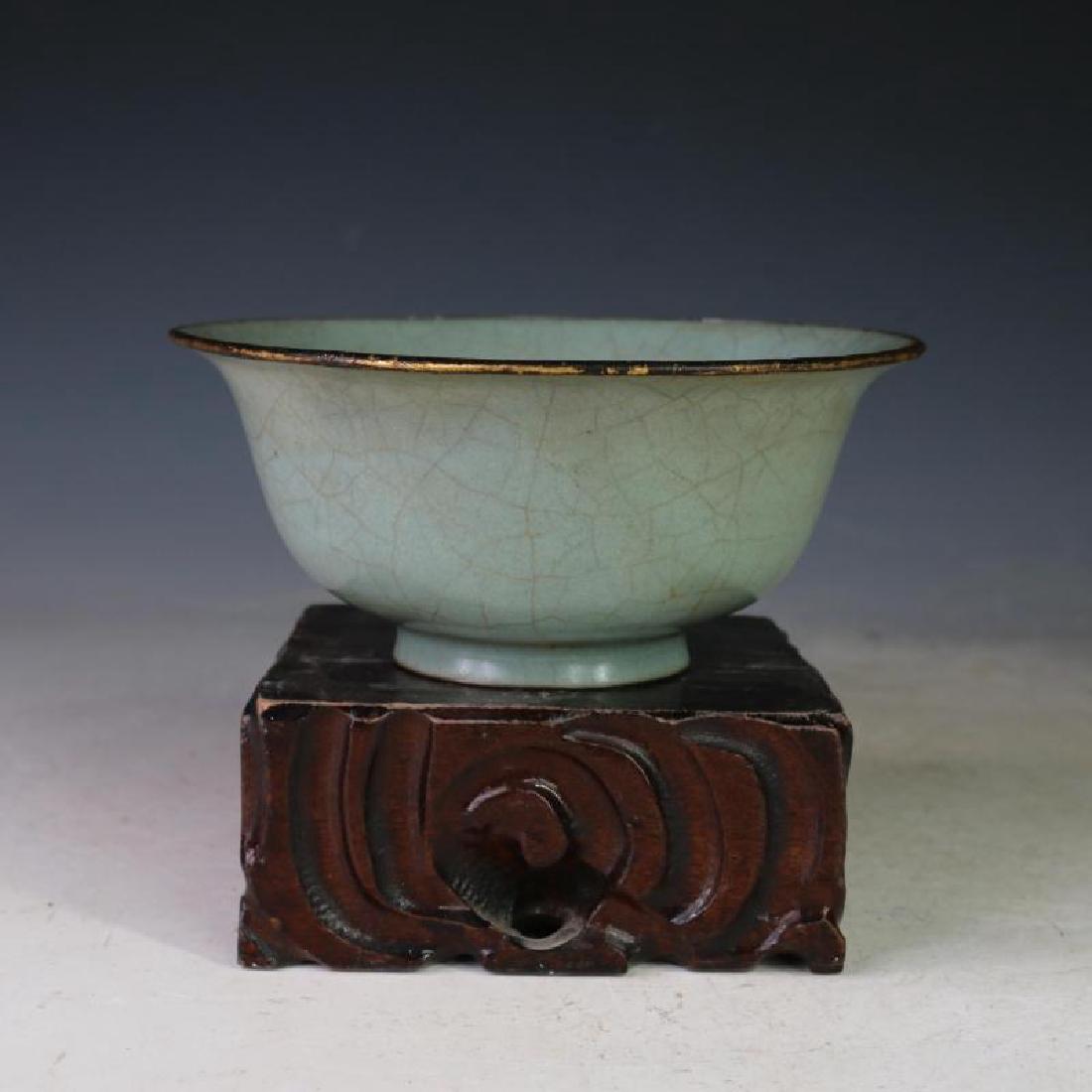 Chinese Song Dynasty Ru Ware Green Glaze Porcelain Bowl (1 of 5)