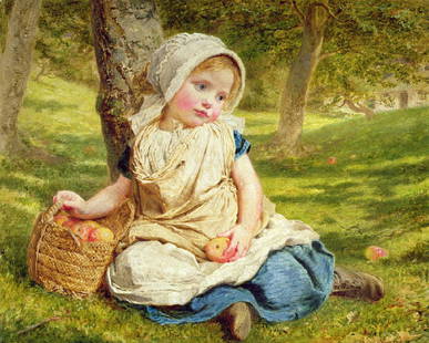 Windfalls Oil Painting: Windfalls Oil Painting by Sophie Anderson. Unframed. Estimated Size: 24''*36''