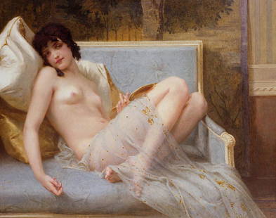 Indolence Oil Painting: Indolence Oil Painting of Guillaume Seignac. Unframed, Estimated Size: 24''*36''