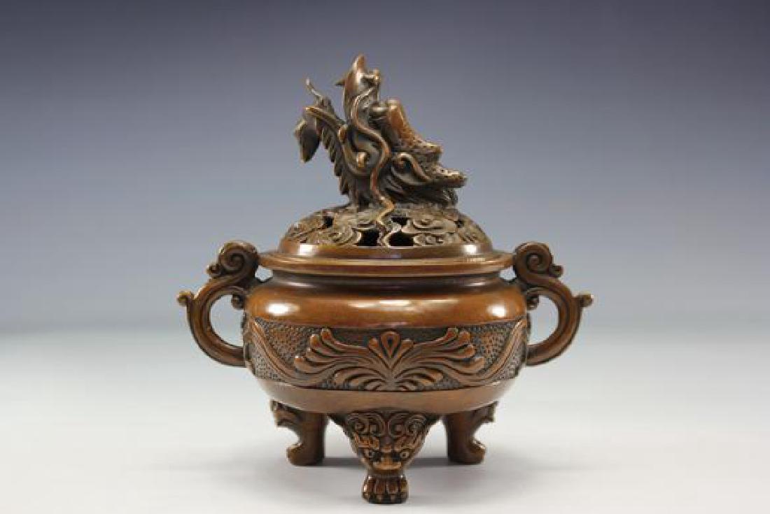 Chinese Antique Copper Incense Burner (1 of 8)