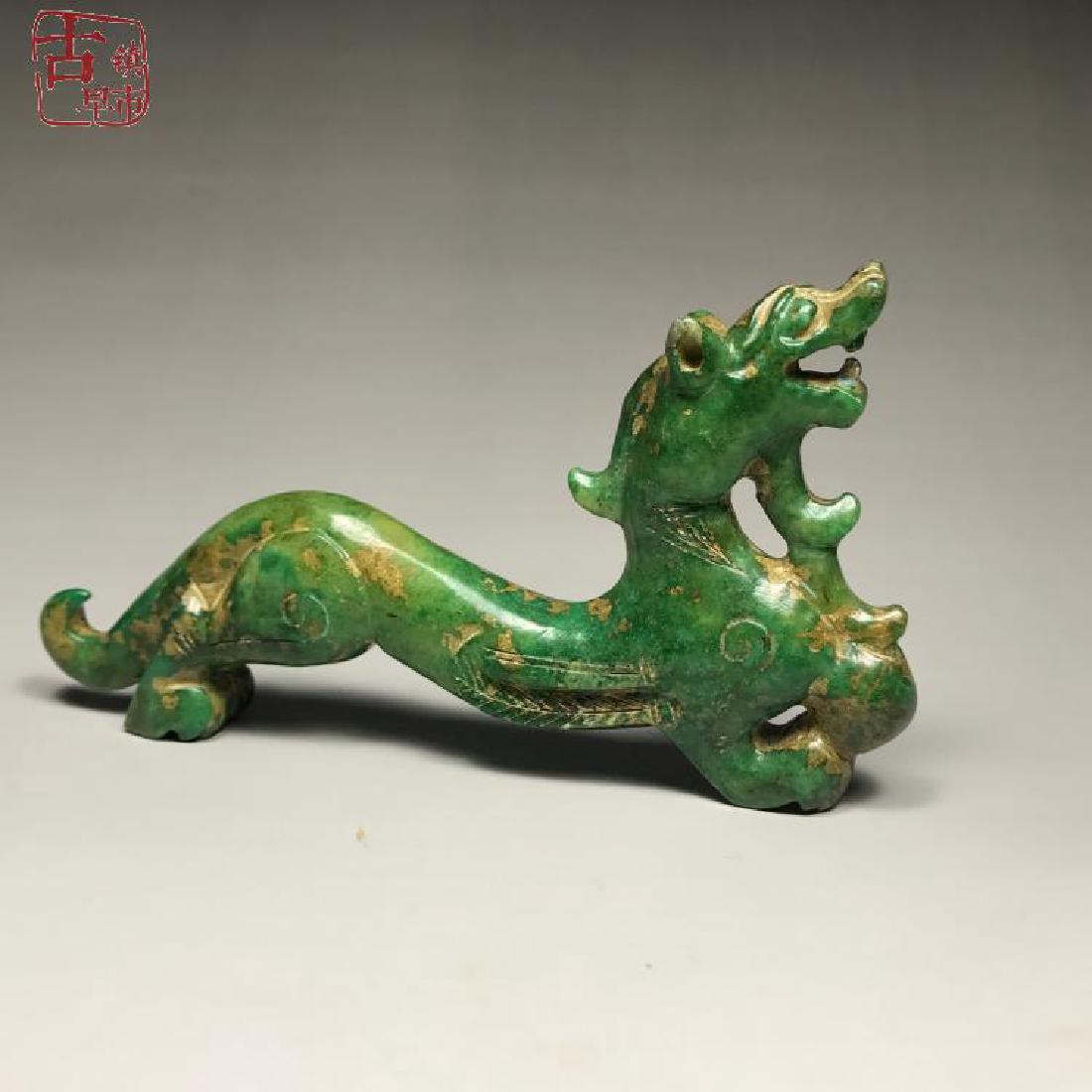 Chinese Antique Xiuyan Jade Dragon (1 of 6)