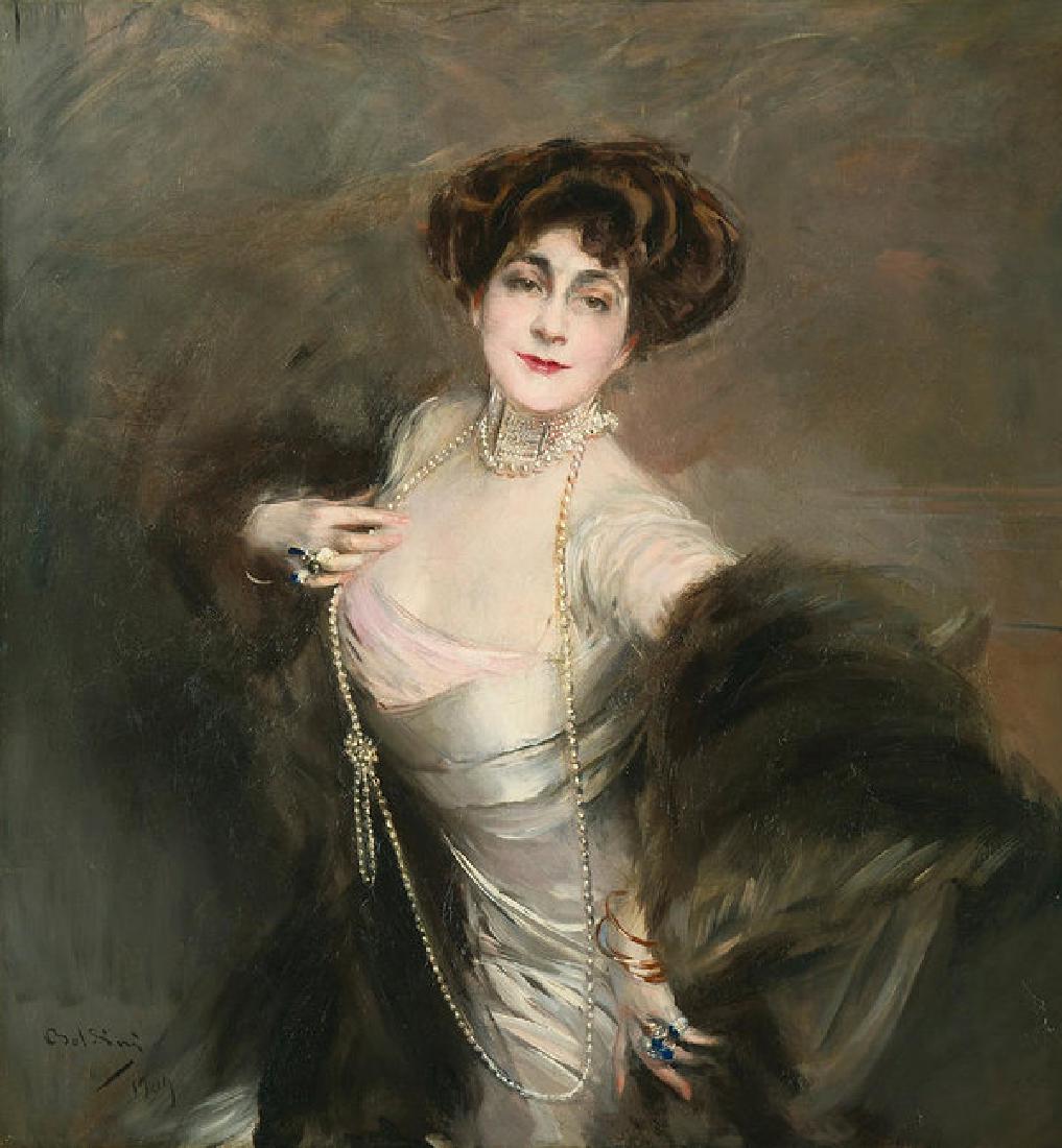 Portrait Of Diaz Albertini Oil Painting on Canvas: Portrait Of Diaz Albertini Oil Painting on Canvas of Giovanni Boldini. Unframed. Estimated Size: 24"*36''.