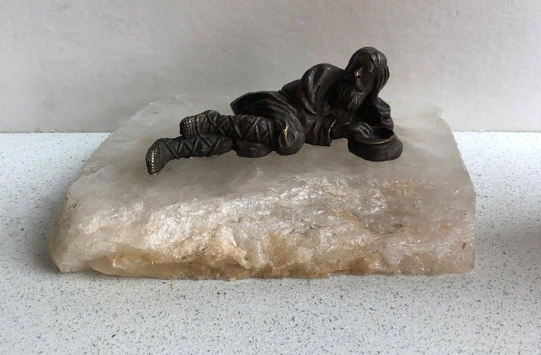 Antique 19th Century Russian Bronze Sculpture on Rock: Antique 19th Century Imperial Russian Bronze Sculpture on Rock Crystal by Vasily Yakovlevich Grachev 1831-1905. Condition very good, 100 % Original guarantee or your money back. Size L 5" x H 1 5/8" w
