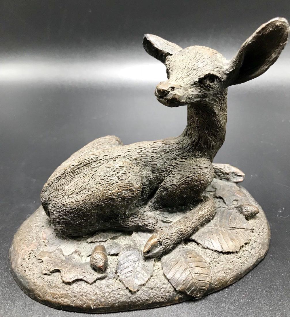 Cellini Bronze Sculpture Hermes Fawn Deer Hand Cold (1 of 5)