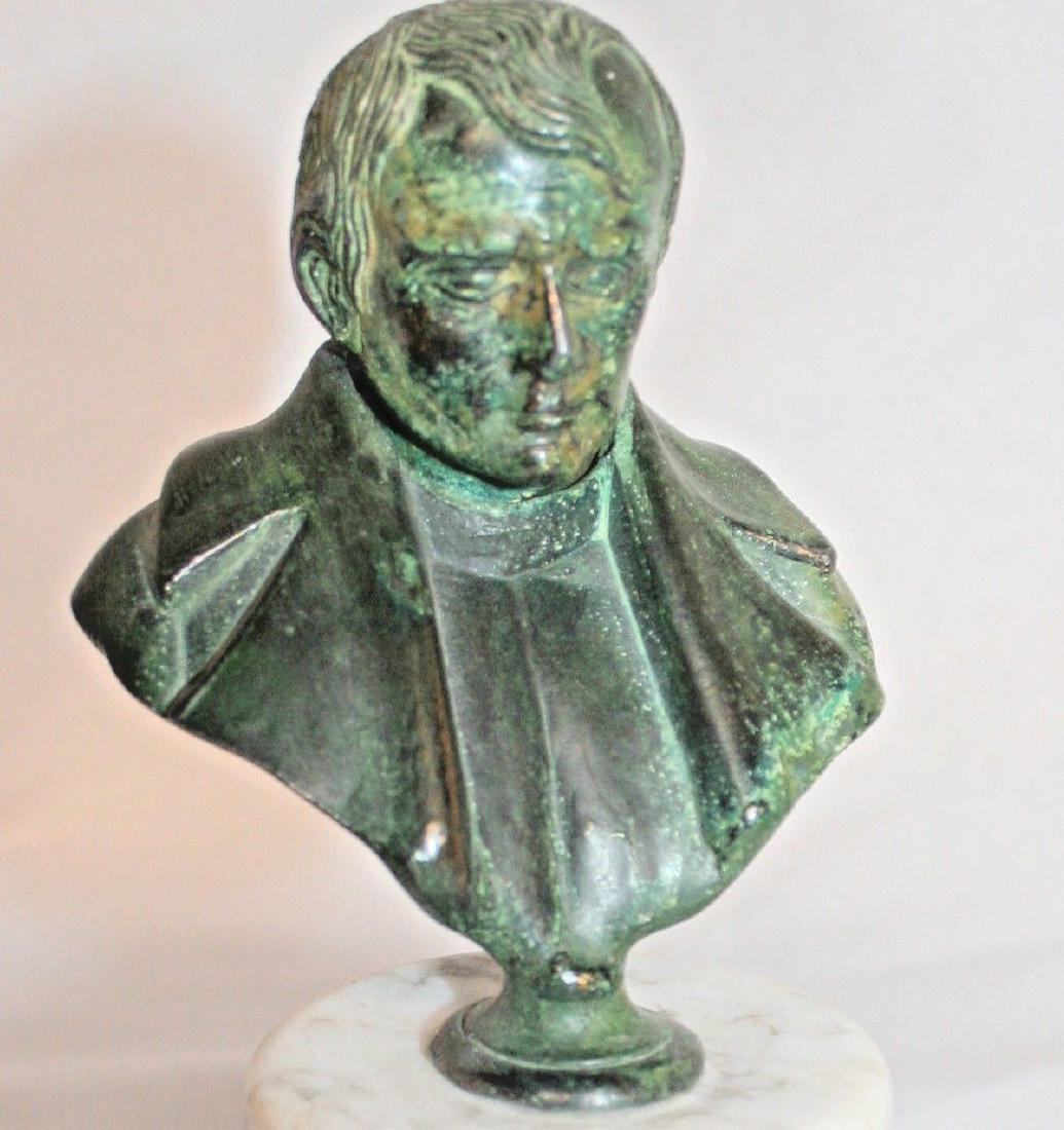 ANTIQUE 7'' Bronze Art sculpture a man with marble base (1 of 4)