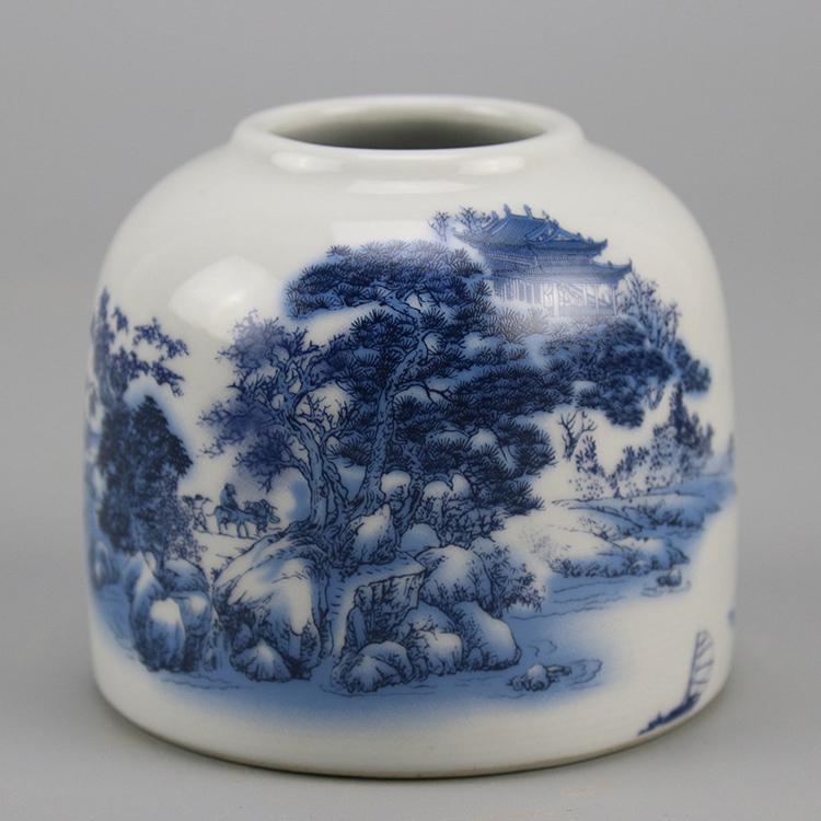 Chinese Antique Blue & White Glazed Porcelain Brush (1 of 6)