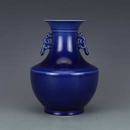 Chinese Qing Dynasty Qianlong Time Blue Glazed