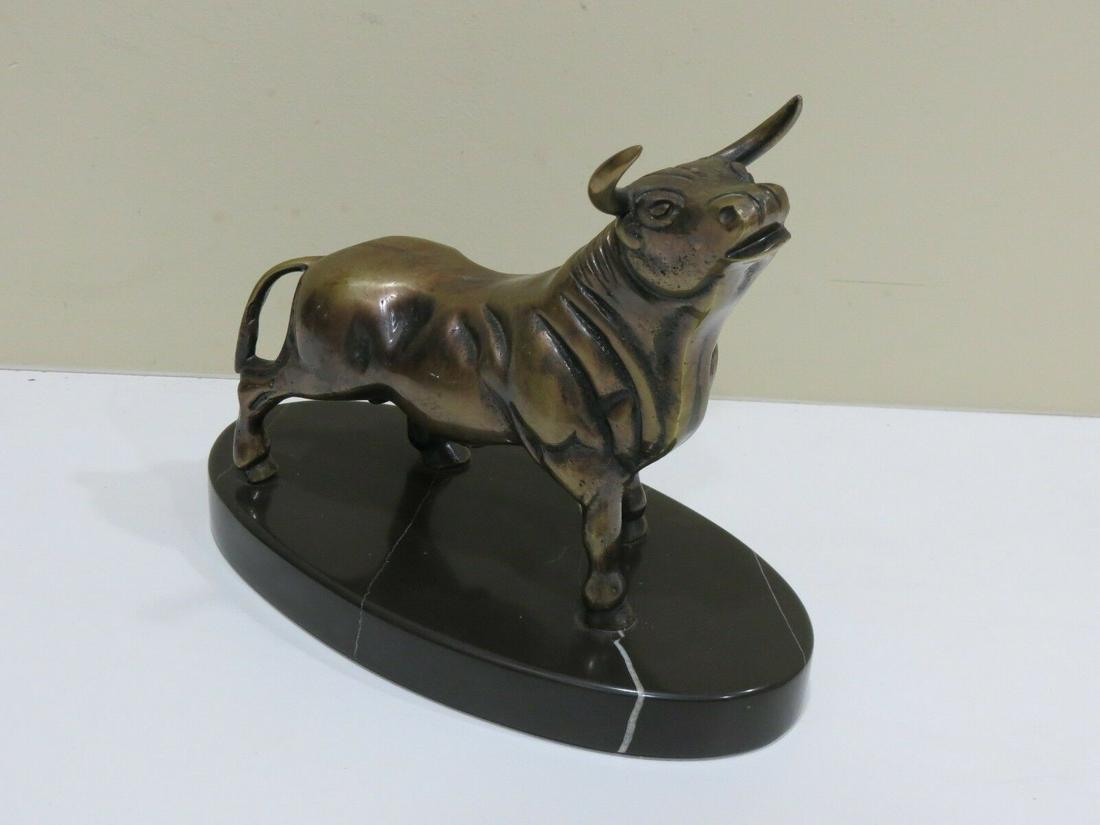 Antique Vintage Bull Bronze Sculpture (1 of 10)