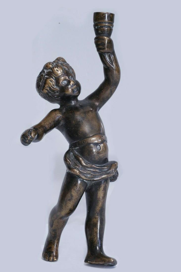 Bronze Sculpture Boy With Cup Art Deco Figurine Statue: Height:6" Width:3"