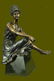 Vintage Sculpture BRONZE Art Nouveau LADY Old VICTORIAN - 10