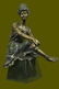 Vintage Sculpture BRONZE Art Nouveau LADY Old VICTORIAN