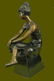 Vintage Sculpture BRONZE Art Nouveau LADY Old VICTORIAN - 3