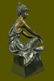 Vintage Sculpture BRONZE Art Nouveau LADY Old VICTORIAN - 4
