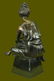 Vintage Sculpture BRONZE Art Nouveau LADY Old VICTORIAN - 5
