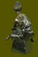 Vintage Sculpture BRONZE Art Nouveau LADY Old VICTORIAN - 6