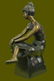 Vintage Sculpture BRONZE Art Nouveau LADY Old VICTORIAN - 8