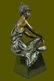 Vintage Sculpture BRONZE Art Nouveau LADY Old VICTORIAN - 9
