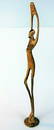 GIACOMETTI TYPE ELONGATED BRONZE SCULPTURE 18" ABSTRACT