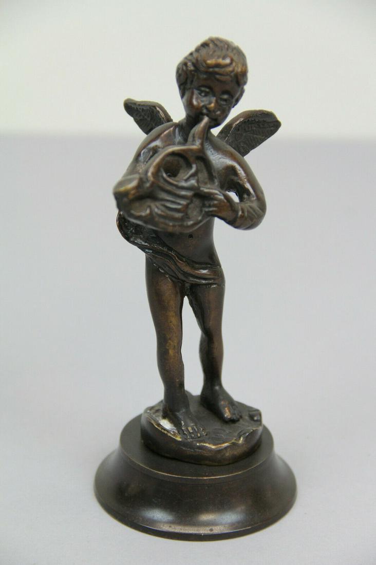 VINTAGE CHERUB WINGS STATUE FIGURE BRONZE SCULPTURE ART (1 of 6)