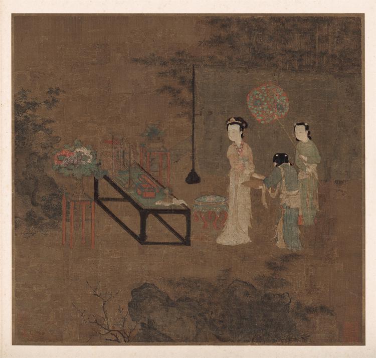 Song dynasty flower and bird character painting by Yi (1 of 1)