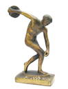 ANTIQUE DISCOBOLUS OF MYRON CAST IRON SCULPTURE BRONZE