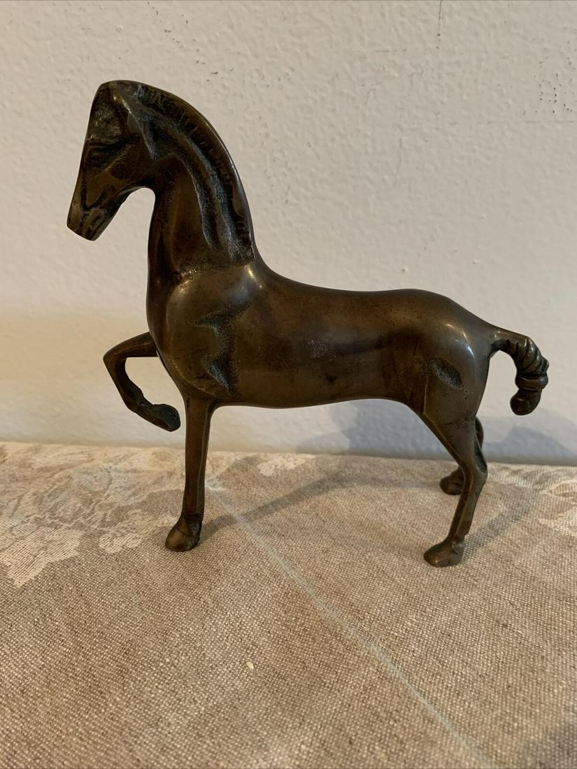 VINTAGE PRANCING HORSE BRONZE STATUE, SCULPTURE FIGURE (1 of 12)